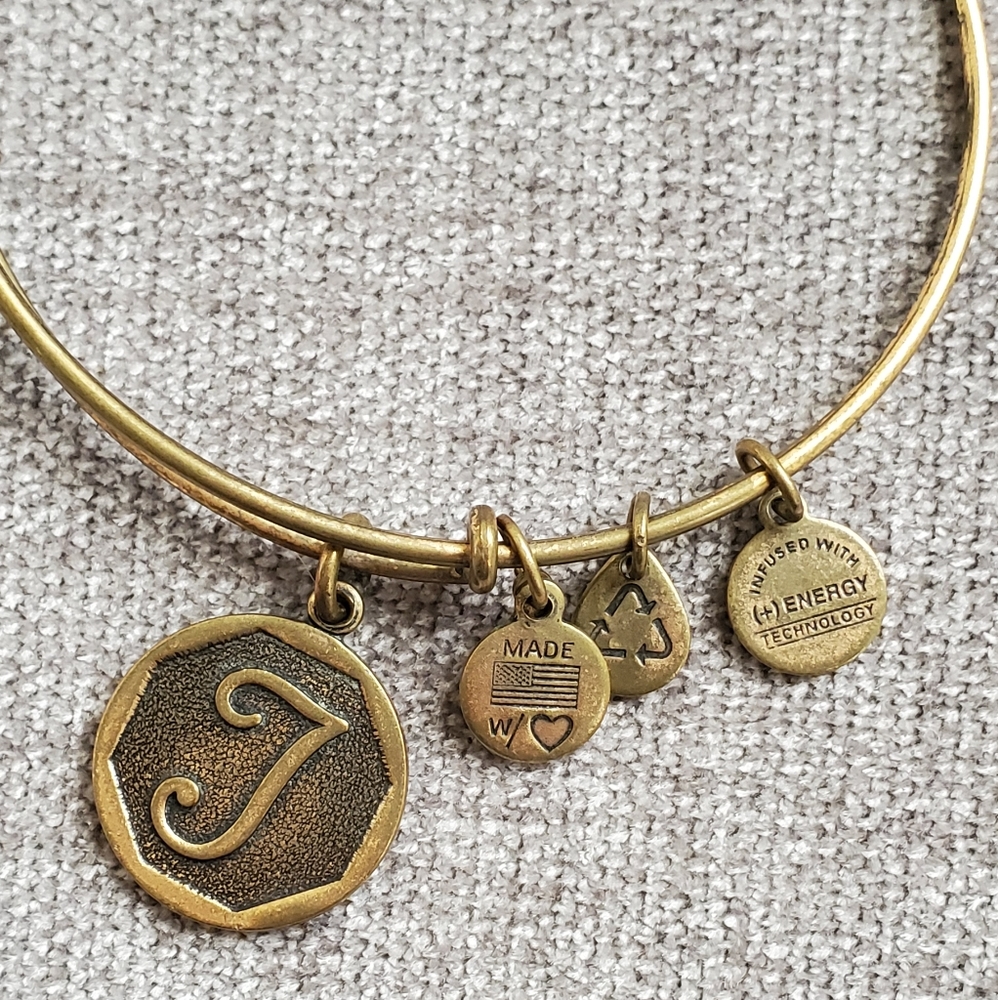 Authentic Alex and Ani J Bracelets Silver and Gold - Picture 2 of 7